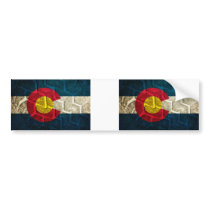 Colorado Flag Tire Tread Bumper Sticker