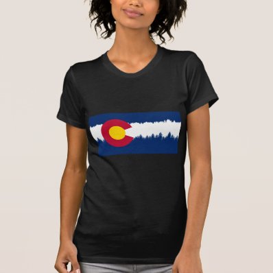 Colorado Flag Treeline Silhouette T Shirt