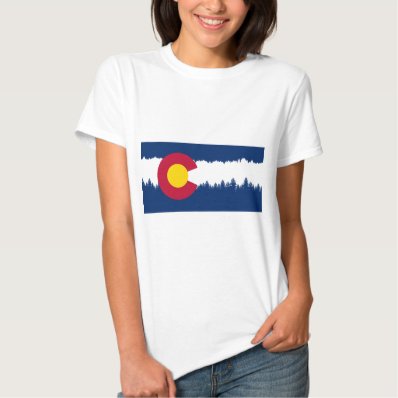 Colorado Flag Treeline Silhouette Tee Shirt
