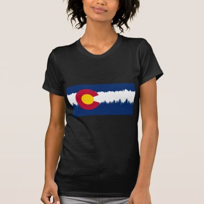 Colorado Flag Treeline Silhouette Tshirts