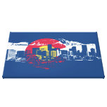Colorado Flag with Denver Skyline and Rockies Gallery Wrapped Canvas