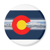Colorado Flag with Mountains Refrigerator Magnets