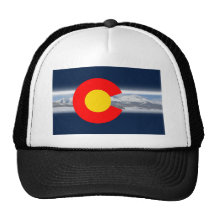 Colorado Flag with Mountains Trucker Hat