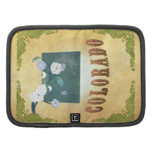 Colorado Map With Lovely Birds Folio Planners