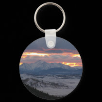 Colorado Mountain Sunset Keychain