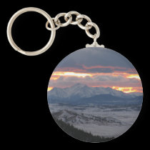 Colorado Mountain Sunset Keychain