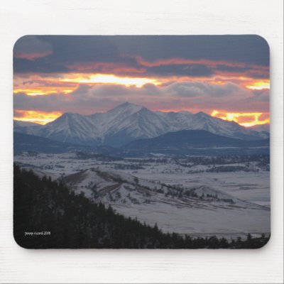 Colorado Mountain Sunset Mousepad by pennysart