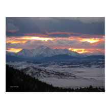 Colorado Mountain Sunset Postcard