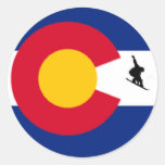 colorado snowboard round sticker