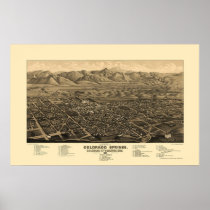 Colorado Springs, CO Panoramic Map - 1882 Poster