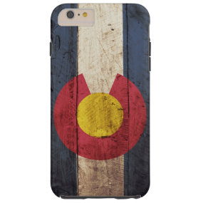 Colorado State Flag on Old Wood Grain Tough iPhone 6 Plus Case