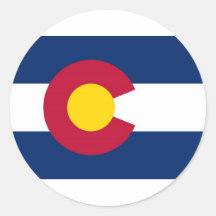 Colorado State Flag Round Sticker