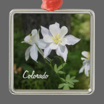 Colorado White Columbine Christmas Ornament ornaments