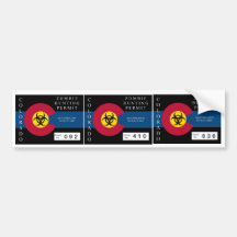 Colorado Zombie Hunting Permit Bumper Sticker