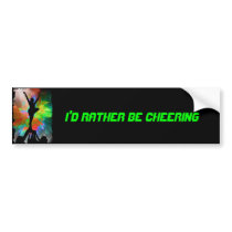 Colorburst Background with Cheerleraders Bumper Sticker