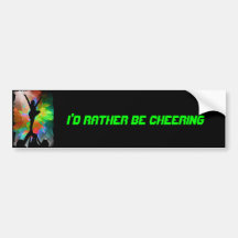 Colorburst Background with Cheerleraders Bumper Sticker