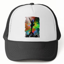 Colorburst Background with Cheerleraders Hats