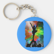 Colorburst Background with Cheerleraders Key Chains