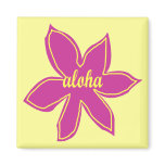Colored Aloha flower magnet