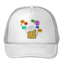 Colored Beer Bubbles Birthday Tshirt Mesh Hat