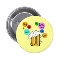 Colored Beer Bubbles Birthday Tshirt buttons