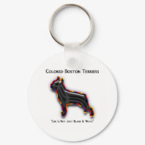 Colored Boston Terrier keychains