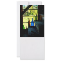 Colored Bottles on Steps Full Color Rack Card