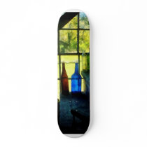 Colored Bottles on Steps Skate Boards