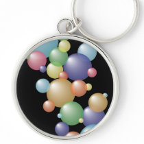 Colored Bubbles on Black Key Chain