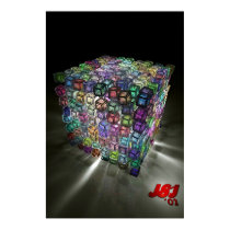 colored cubes posters