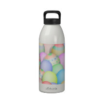 Colored Easter Eggs Background Drinking Bottles