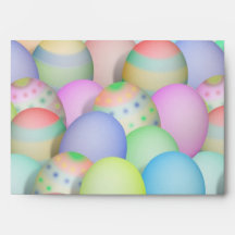 Colored Easter Eggs Background Envelopes