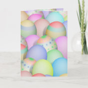 Colored Easter Eggs Background Greeting Card