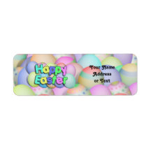 Colored Easter Eggs - Happy Easter Custom Return Address Label