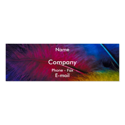 Colored Feathers Blue Pink Yellow Business Cards