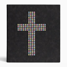 Colored Gem Cross Binder