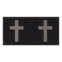 Colored Gem Cross Custom Photo Card