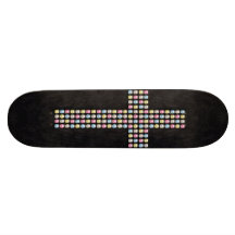 Colored Gem Cross Skate Board Deck