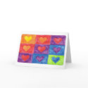 colored hearts in squares cards