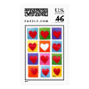 Colored Hearts postage