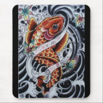 Colored Koi Tattoo Mousepad mousepads