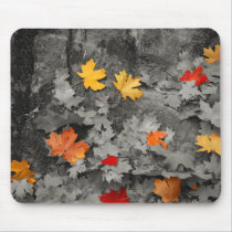 Colored Leaves in a Black and White World Mousepad