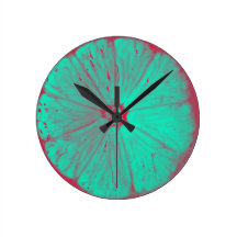 Colored Lemons Round Wall Clocks
