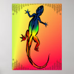 Colored Lizard Poster