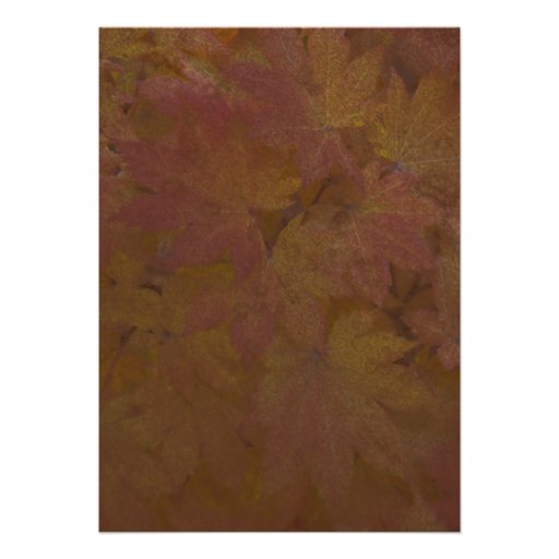Colored Maple Leaves Wedding Invitation