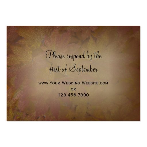 Colored Maple Leaves Wedding RSVP Response Card Business Card
