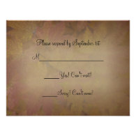 Colored Maple Leaves Wedding RSVP Response Card Announcement