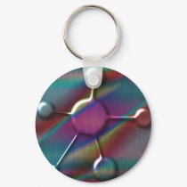 Colored Metal with Gel Molecule keychains by Abstraction Colored Metal with Gel Molecule keychains