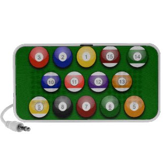 Colored Numbered Pool Balls On Portable Speaker doodle