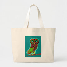 Colored owl tote bag